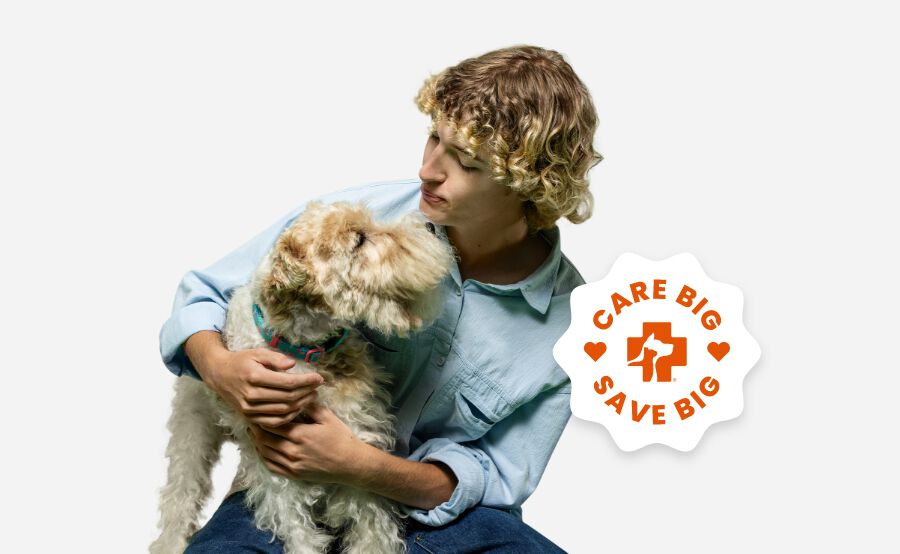 A man holding a Terrier